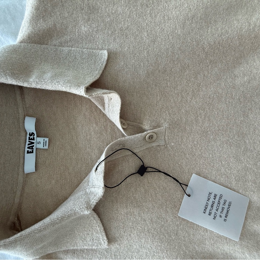 NEW W/tags EAVES Emileigh Polo in Tan Size Small - Picture 3 of 10